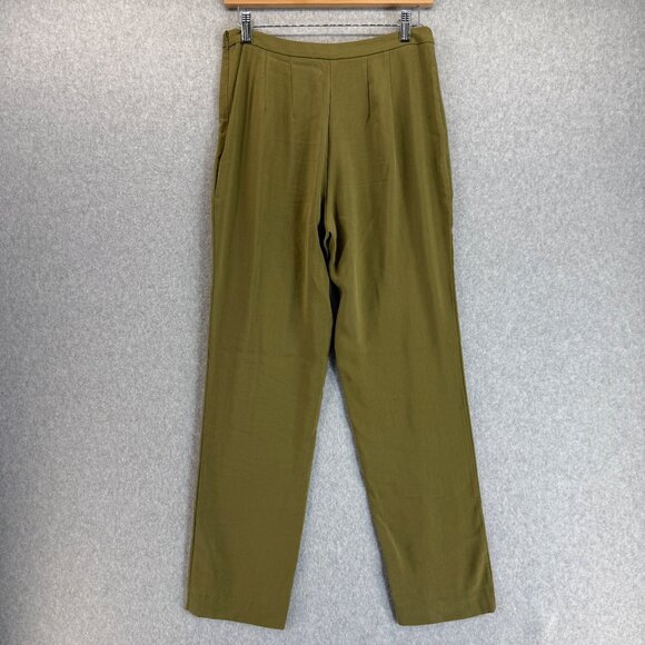 Natori Womens Size 2 Olive Green Side Zip Pull On Pants Slacks Office Casual - Picture 6 of 13